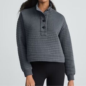 The Organic Cotton Quilted Mockneck Sweatshirt